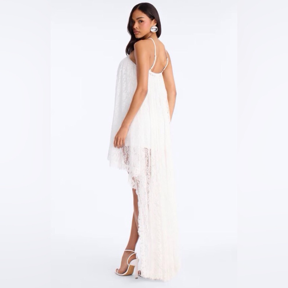 Fashion Nova Garden Fairy Maxi Lace High-Low Dress XS - Picture 2 of 4